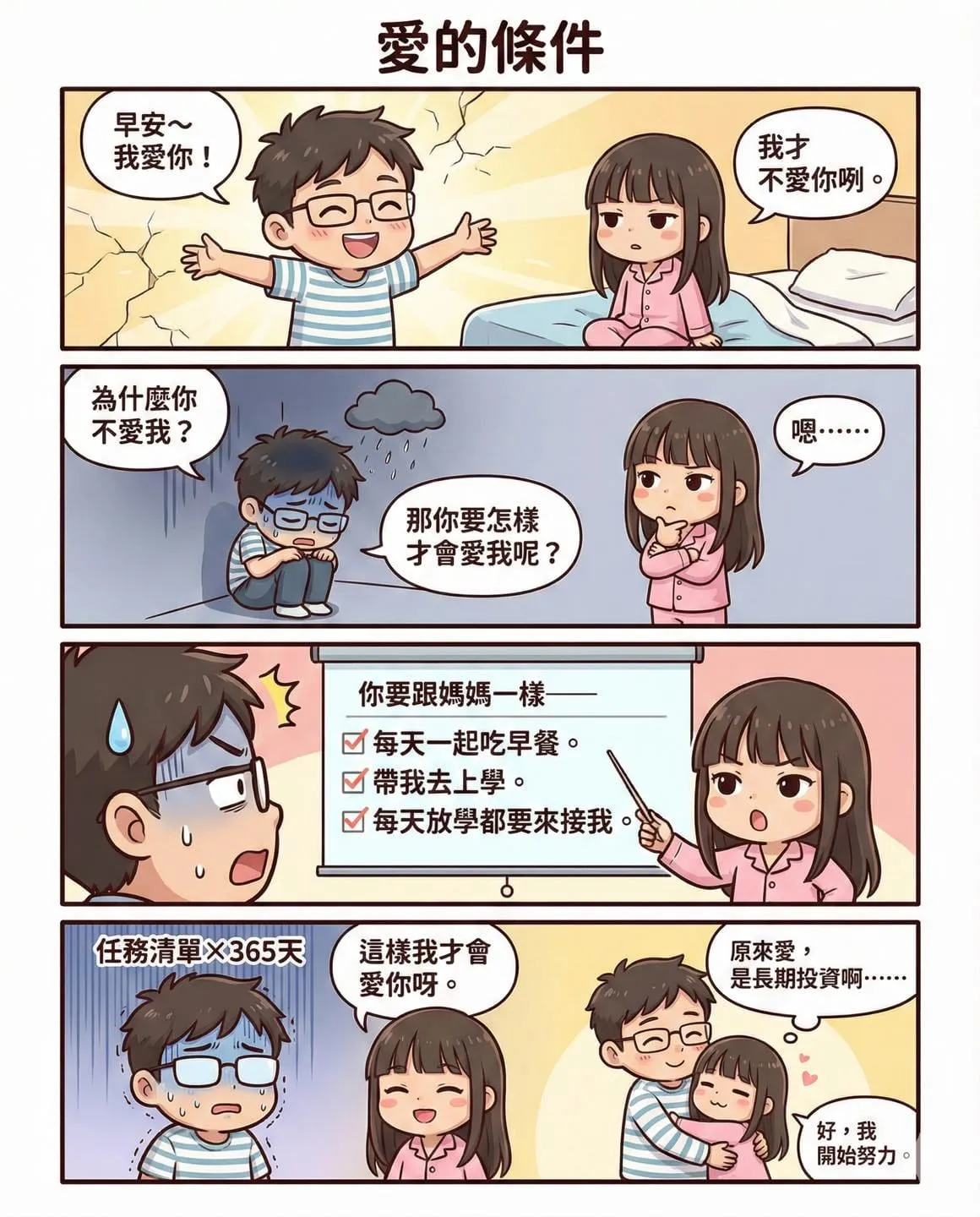 四格漫畫：愛的條件