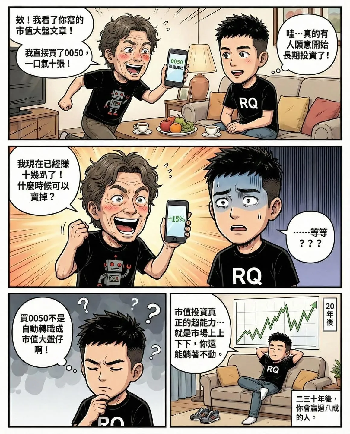四格漫畫：買進 0050 之後才是真正的考驗