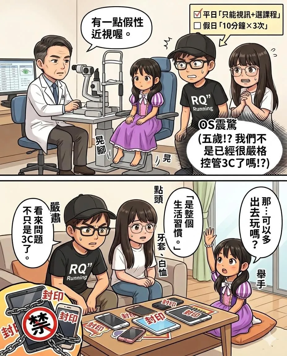 漫畫：眼科醫師說有一點假性近視